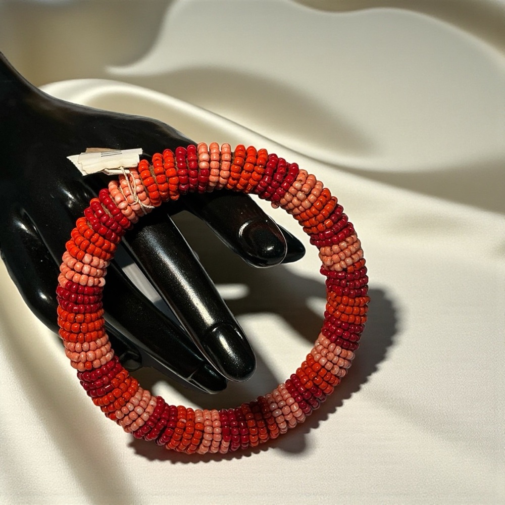 Elegant Red Beaded Bracelet